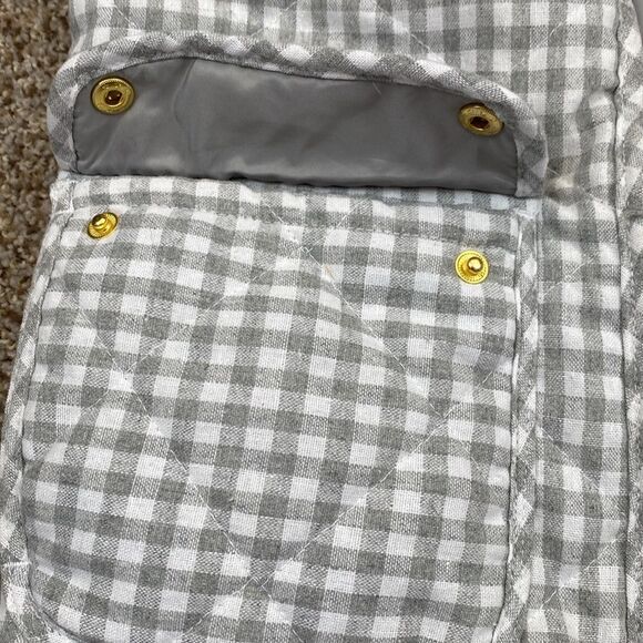 Blue Rain Grey and White Gingham Full Zip Vest Size Small - Picture 6 of 10